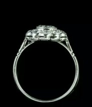 2Ct Moissanite Engagement Ring Halo Vintage 14k White Gold Plated - £68.93 GBP