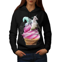 Wellcoda Unicorn Ice-Cream Womens Hoodie, Magical Casual Hooded Sweatshirt - £28.98 GBP