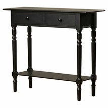 Black Wooden Console Table Behind Sofa Storage Drawer Hallway Accent Furniture - £227.41 GBP