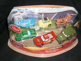 Disney Store World Of Cars Figurine Playset 6 Pieces + Foldout Play Scene New - £29.84 GBP