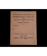 Vtg Nominating Ballot Molder &amp; Coremaker Foundry for Works Council Rare ... - €5,96 EUR