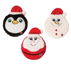 MPP Flat Jax Holiday Dog Toy 10&quot; Large Squeaker Disc Christmas Theme Characters  - £11.33 GBP