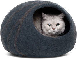 Cat Bed Cave Premium Felt - Handmade 100% Merino Wool Bed for Cats and Kittens ( - £42.95 GBP