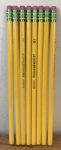 Vintage Set Lot 8 Dixon Ticonderoga No 2 HB Wooden Yellow School Pencils - £15.76 GBP