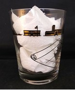 Vintage MCM Lowball Barware Gold Black Architect&#39;s or Contractor&#39;s Glass - $149.76 MXN