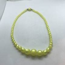 Vintage Yellow Moonglow Thermoset Lucite Bead Necklace 1950&#39;s MCM Mod Dainty - £15.81 GBP