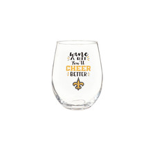 New Orleans Saints Glass 17oz Wine Stemless Boxed - $55.99
