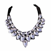 [White Drops] Women Acrylic Choker Necklace False Collar Removable Fake Collar - $14.72