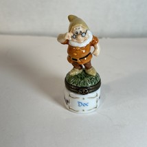 PHB Porcelain Hinged Trinket Box Disney Snow White &amp; The 7 Dwarfs ~ Doc - $19.99