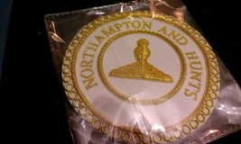Masonic  Dress Apron Badge  - Northamptonshire and Hunts. -  Senior Warden - $11.95