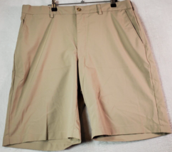 PGA TOUR Shorts Mens Size 36 Tan Polyester Slash Pockets Flat Front Ligh... - $14.29