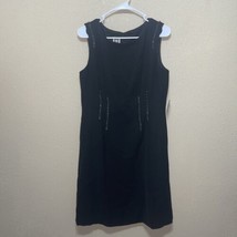 Anne Klein Dress Black Sz 12 Back Zip New - £93.60 GBP