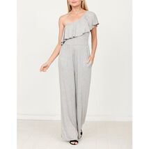 Eloges Gray Asymmetric Ruffle Jumpsuit - Small - $10.40