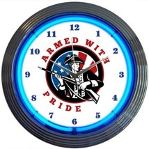 Armed With Pride Firearms 15&quot; Wall Décor Neon Clock 8GUNAR - £64.20 GBP