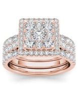 Authenticity Guarantee 
10K Rose Gold 2ct TDW Diamond Cluster Halo Brida... - $2,249.99
