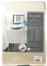 1 Ct Benson Mills Rosedale Easy Care Spill Proof Table Cloth 70 in Round Cream image 2