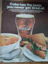 Coca Cola Soup &amp; Sandwich Print Magazine Advertisement 1967 - £4.71 GBP