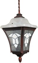 Outdoor Hanging Pendant Light Fixture Vintage Lantern Copper Porch Glass Retro - £33.17 GBP