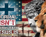 Normal Isn&#39;t Coming Back Jesus Is USA Lion 3&#39;X5&#39; Flag ROUGH TEX® 100D - £15.18 GBP