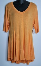 Soft Surroundings Medium Top Long Tunic Perfect A-Line Orange V-Neck NEW Womens - £25.43 GBP