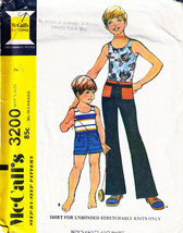 Vintage 1972 Boy's Pants And Knit Shirt Pattern 3200-m - Size 7 Uncut - $12.00
