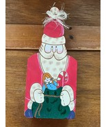 Estate Terry’s Village Carved &amp; Painted Wood Santa Claus Holiday Trinket... - £8.93 GBP