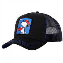 Peanuts Baseball Snoopy Snapback Trucker Hat Black - £28.88 GBP