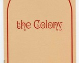 The Colony Dinner Menu Brock Hotel Corporation Hawaii 1980&#39;s - £14.32 GBP