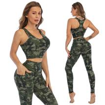 Cloud Hide Camouflage Yoga Set Gym Sports Wear Women S-XXL Clothes Workout Pants - £27.81 GBP+