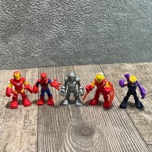 Marvel Super Hero Squad ACTION FIGURE LOT of 5 - Iron Man \ Spiderman - £7.43 GBP