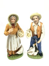 Home Interior Farmer Wife Figurines 8&quot; HOMCO Chicken Ducks Vintage Cottage Core - £16.29 GBP