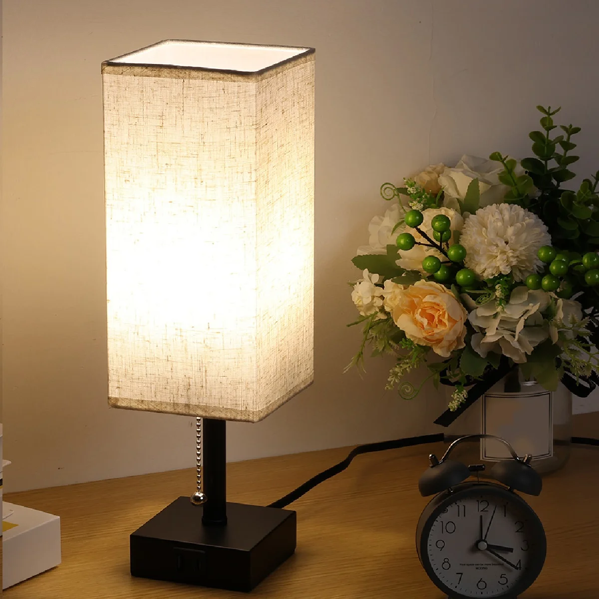 Bedside Lamp Night Lights USB Retro Nightstand Table Lamp Dimmable For B... - £9.36 GBP+