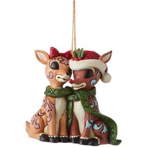 Jim Shore Rudolph The Red-Nosed Reindeer and Clarice Sharing a Scarf Orn... - $39.99