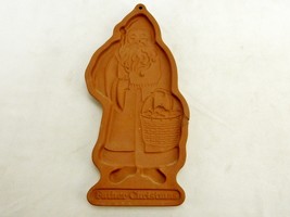 Father Christmas Cookie Mold, Vintage Longaberger Pottery, 1990, With Recipes - £11.57 GBP