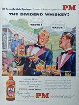 PM Whiskey, 50&#39;s print ad. full page color illustration (French Lick Spr... - £10.38 GBP