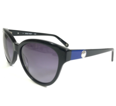 Nine West Sunglasses NW556S 001 Black Blue Round Cat Eye Frames w Purple Lenses - £29.19 GBP