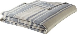 Eddie Bauer - Queen Blanket, Lightweight Cotton, Herringbone Blue Stripe, Queen - £49.12 GBP
