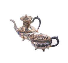 Lipman Brothers Marlboro Old English silver-plated coffee pot and teapot. - $149.00