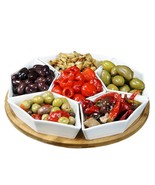 Elama Signature 12 Inch 7-Piece Condiment Server Set with a Bamboo Lazy ... - €64,11 EUR