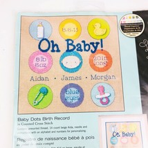 Dimensions Counted Cross Stitch Kit Baby Birth Record Dots Bright Colorf... - £10.52 GBP