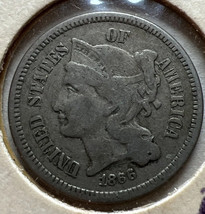 1866 Three Cent Nickel Piece 3C Ungraded Choice Civil War Era US Coin - £31.43 GBP