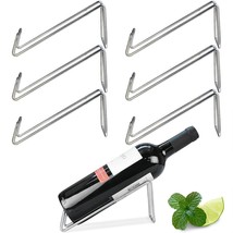 Wine Rack Set Of 6- Stainless Steel Single Wine Bottle Holder Rack, Stylish Wine - $30.99