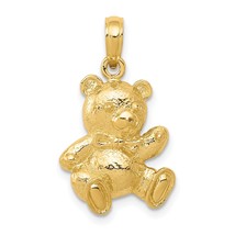 14K Yellow Gold Teddy Bear Jewelry Charm Pendant 23mm x 11mm - £142.11 GBP