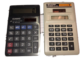 Casio SL-807LB &amp; Sharp Elsi Mate EL-243C Vintage Set Of Calculators (Wor... - £2.26 GBP