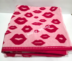 2pc Valentine's Day Pink Bath Towels With Red Lips Bathroom Decor - $49.49