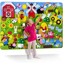 QUOKKA Farm Felt Board for Kids 3-5 Years Old - Social Emotional Preschool Learn - £15.45 GBP