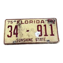 Vtg 1975 Florida Sunshine State Collectible License Plate Personalized 34 911 - £73.97 GBP