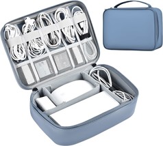 Large Capacity Electronics Accessories Organizer Travel, Gray&amp;Blue, Sing... - $33.95