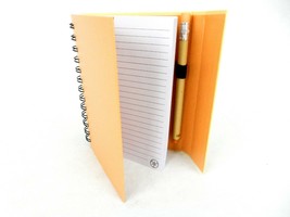 Recycled Foldover Notebook &amp; Pen, Wire Bound, 5&quot; x 7&quot;, Orange &amp; Yellow, ... - £5.33 GBP