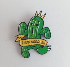 New 1000 Needles Running Cactus Cartoon Enamel Lapel Hat Pin - £5.40 GBP